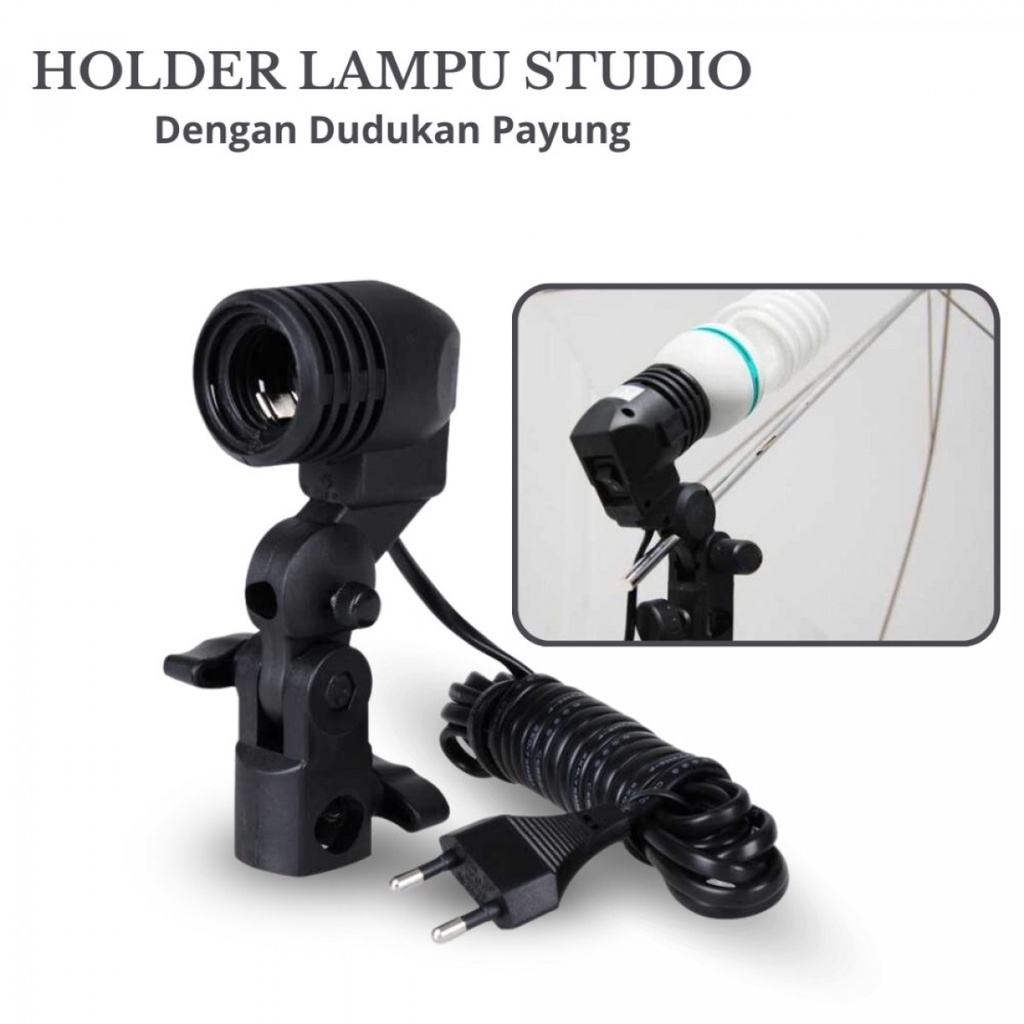 YAM Lamp Holder Lampu Foto Soket E27 dengan Dudukan Payung 1 PCS