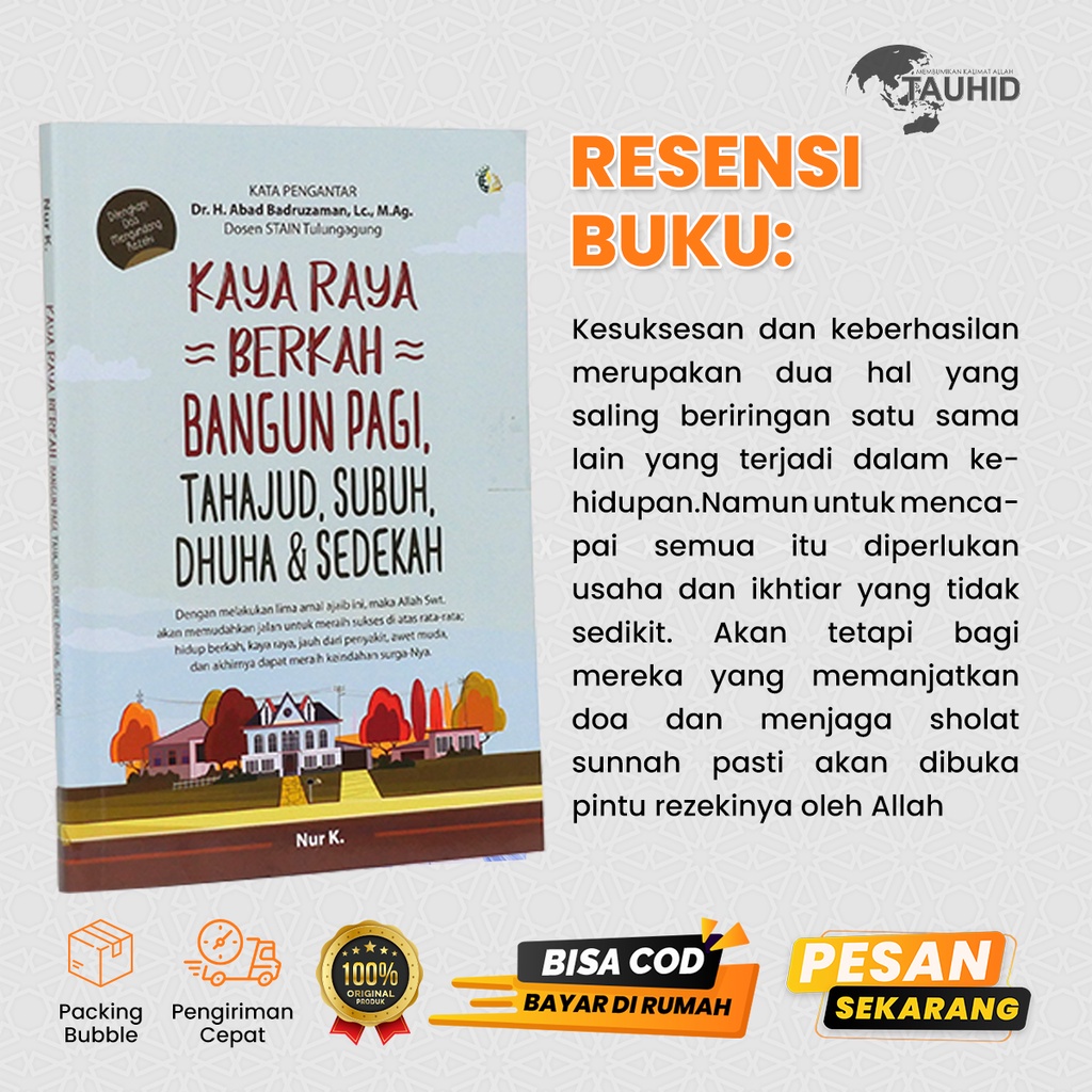 Kaya Raya Berkah Bangun Pagi Tahajud Subuh Duha &amp; Sedekah – Buku Agama Islam Buku Motivasi Islam Original Soft Cover Buku Motivasi Islami Best Seller Buku Bacaan Amal Ajaib Bangun Pagi Sholat Tahajud Subuh Duha Sedekah Dan Rejeki Berkah