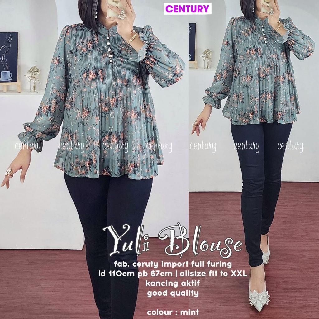 YULI BLOUSE ORI CENTURY | Ld110 Ceruty Impor full Furing