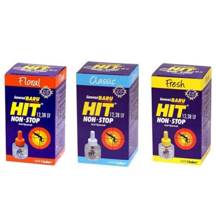 Hit Non Stop Anti Nyamuk Refill 33 mL - Isi Ulang Hit Non Stop  Obat Nyamuk