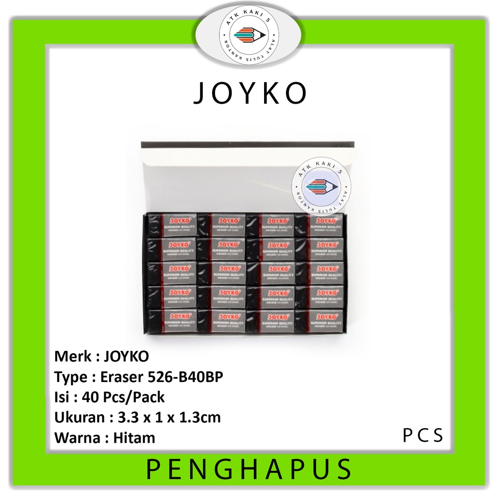 

JOYKO - Penghapus Kecil Hitam Eraser 526-B40BP - PCS