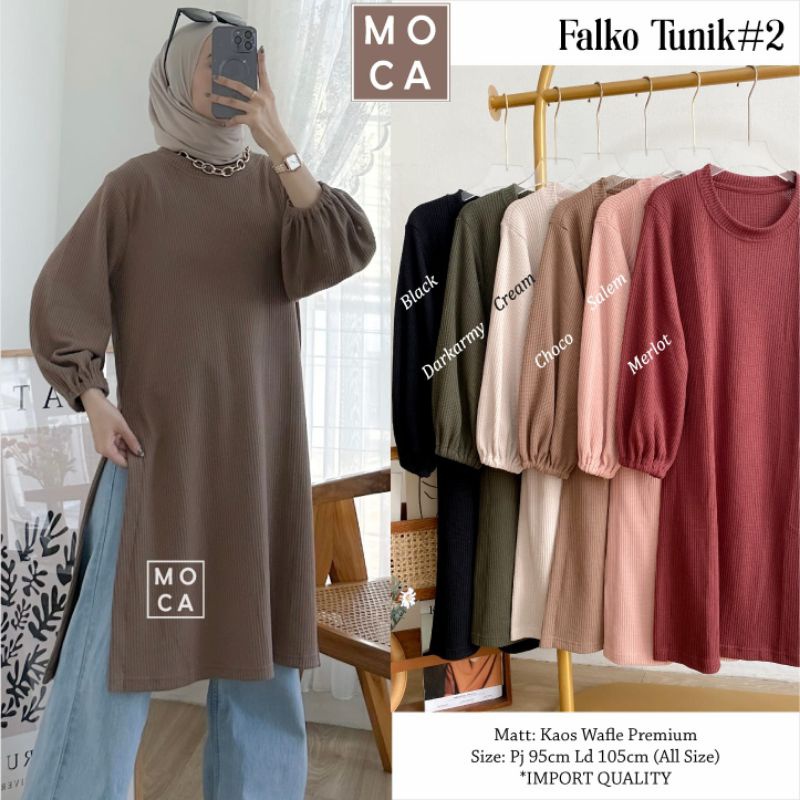 FALKO TUNIK #2 ORI MOCA | Ld105 Kaos Wafle Premium