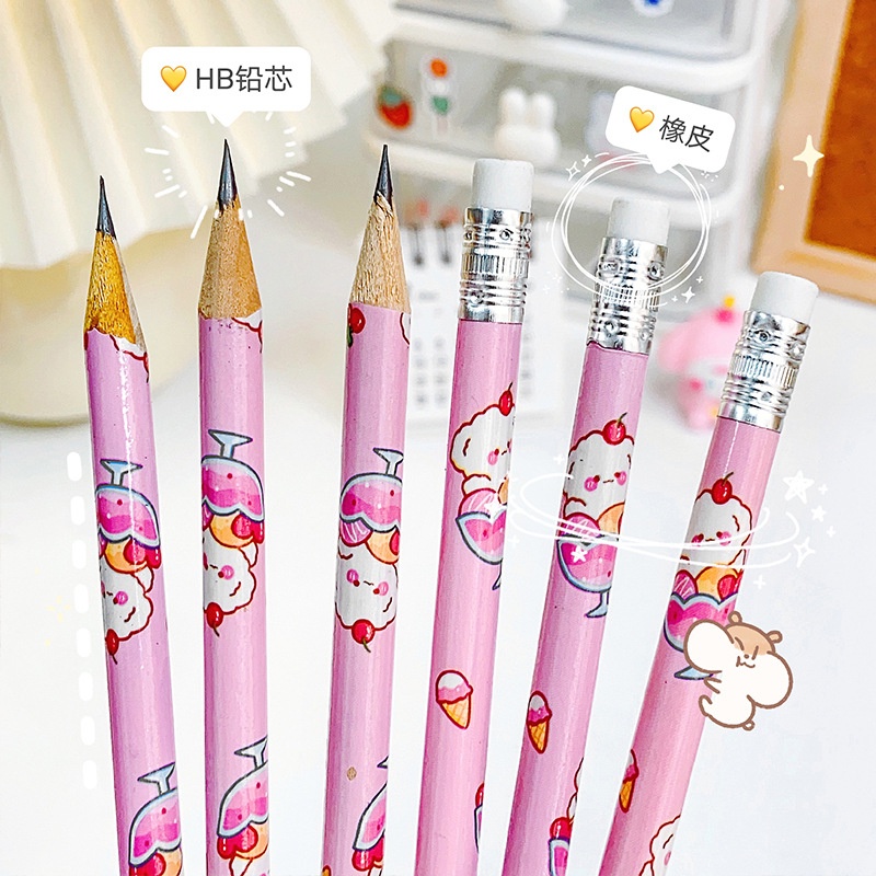 T&amp;Y Alat tulis Set isi 10pcs Karakter Set 10 IN 1 Stationery Set Lucu Karakter Kartun Lucu Pensil Penghapus Set isi 10 Pcs Motif Lucu Set Perlengkapan Alat Tulis Sekolah Anak-Anak TK