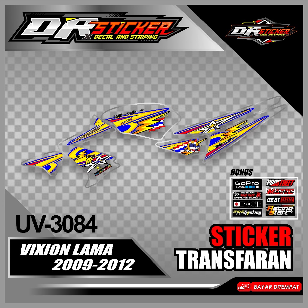 striping transparan vixion old th 2009 sd 2012 desain racing bintang // scotlet list variasi vixion 