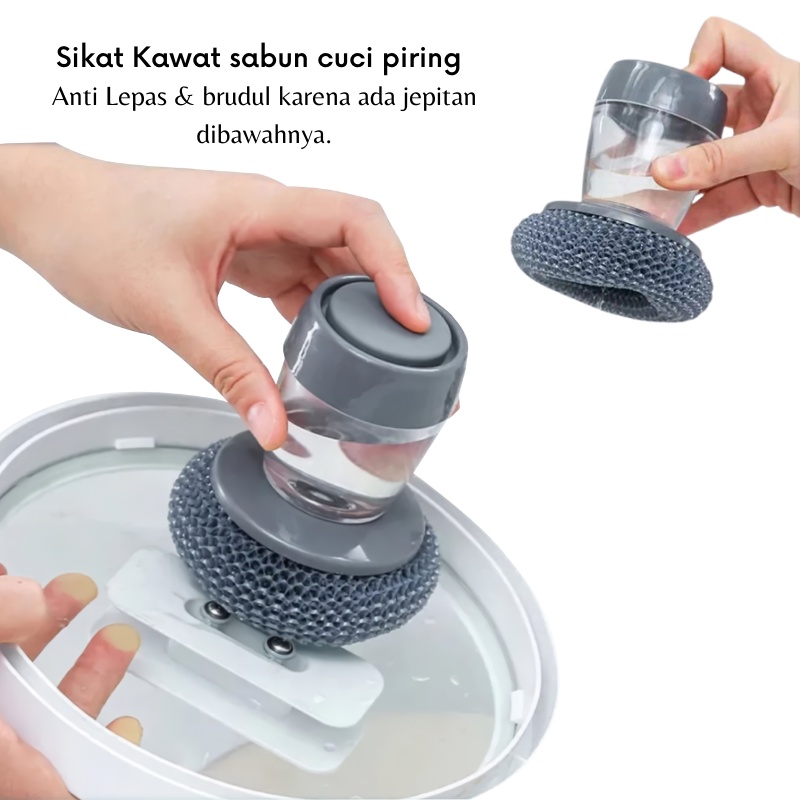 GOS -E311- Sikat Kawat - Wire Brush Sikat Sabut Kawat -  Sikat Sabut Cuci Wajan Panci Tempat Sabun Cair