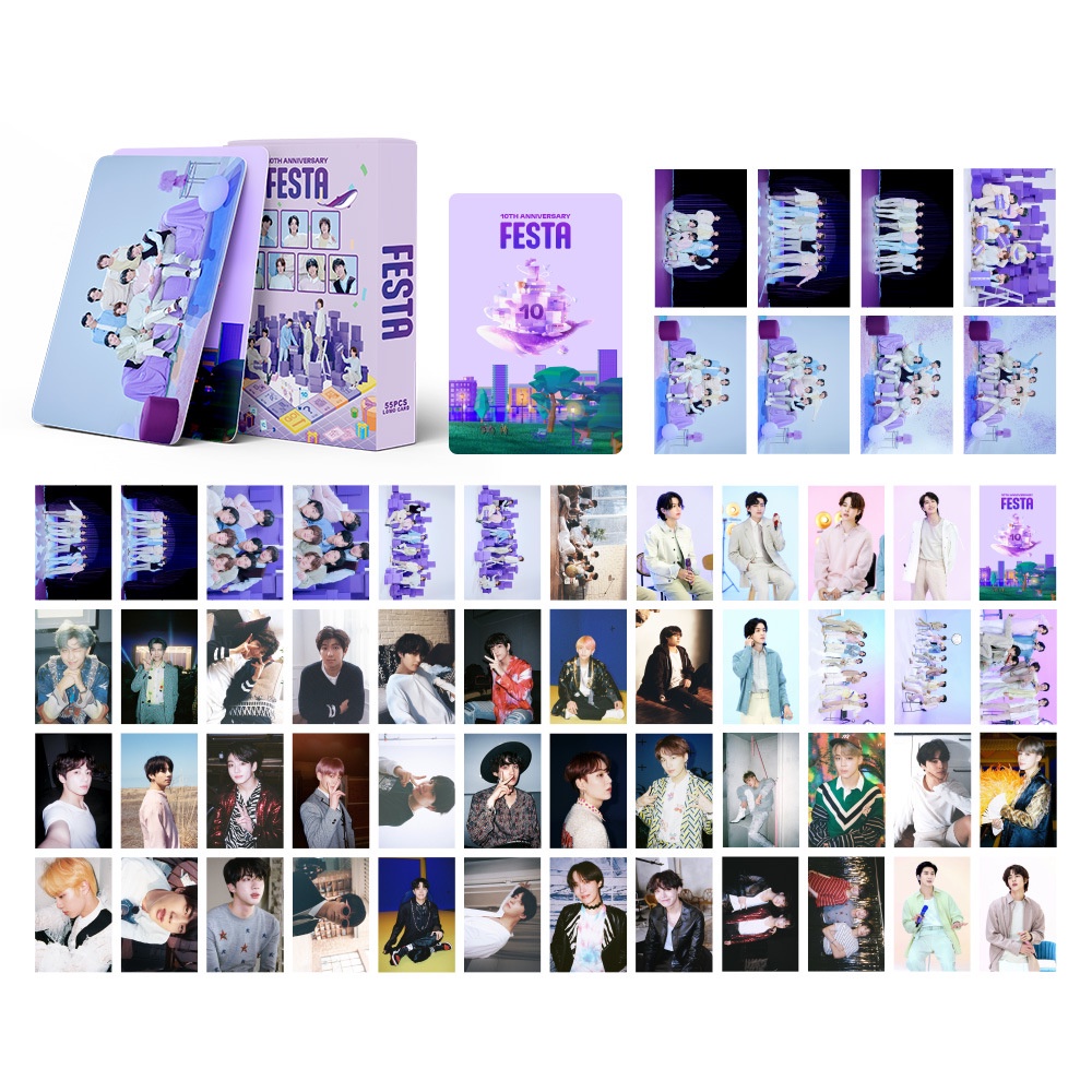 55pcs /box BT-S Photocard ANNIVERSARY Ke 10 2023kartu FESTA Bangtan Boys Kpop Collection