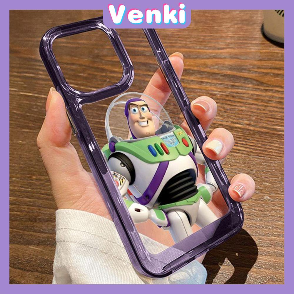 VENKI - Untuk iPhone 11 Case Clear Hard Space Phone Case Airbag Shockproof Protection Camera Karakter Kartun Klasik Lucu Kompatibel dengan iPhone 14 13 Pro Max iPhone 12 Pro Max XR