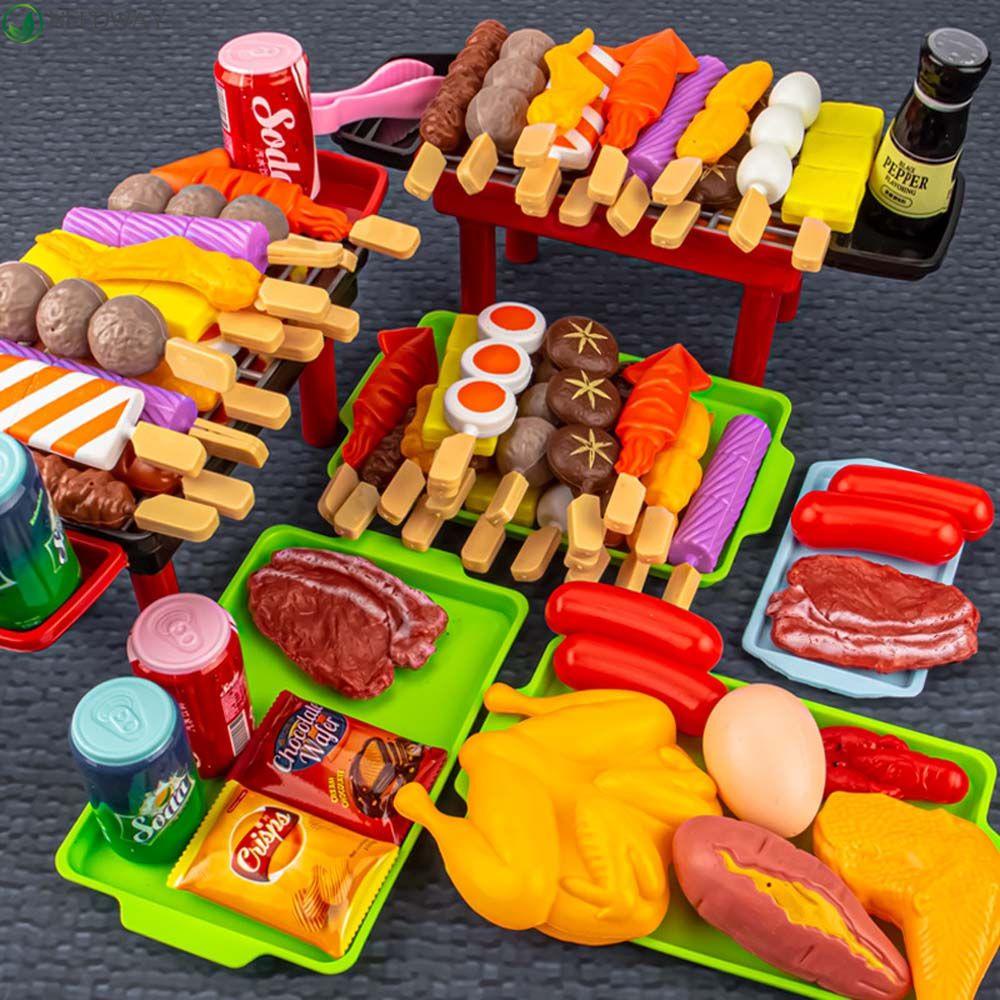 NEEDWAY Mainan Anak Dapur Hadiah Untuk Anak-Anak Memasak Makanan Mainan Edukasi Kitchen Toy Simulasi Peralatan Masak Mensimulasikan Mainan BBQ Set Bermain Peran