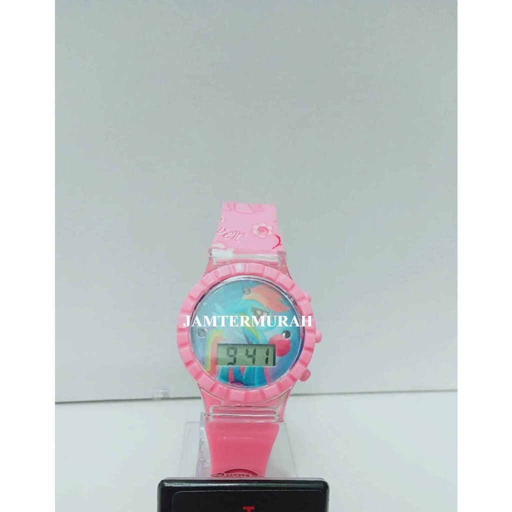 JAM TANGAN ANAK PEREMPUAN DIGITAL MUSIK LAMPU  KARAKTER LITTLE PONY 845