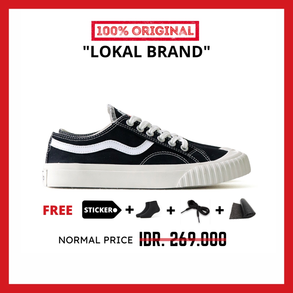 Sepatu Brand Lokal Kasual Pria Wanita No Brand Black White Low Not Sneakers Ventela Public Suede Low