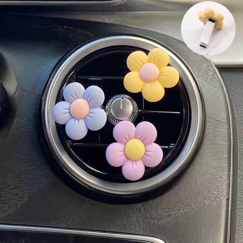 1pc Warna Random Mobil Lucu Bunga Outlet Lubang Angin Dekorasi Klip Daisy Kecil Ac Aromaterapi Klip Auto Interior Aksesoris
