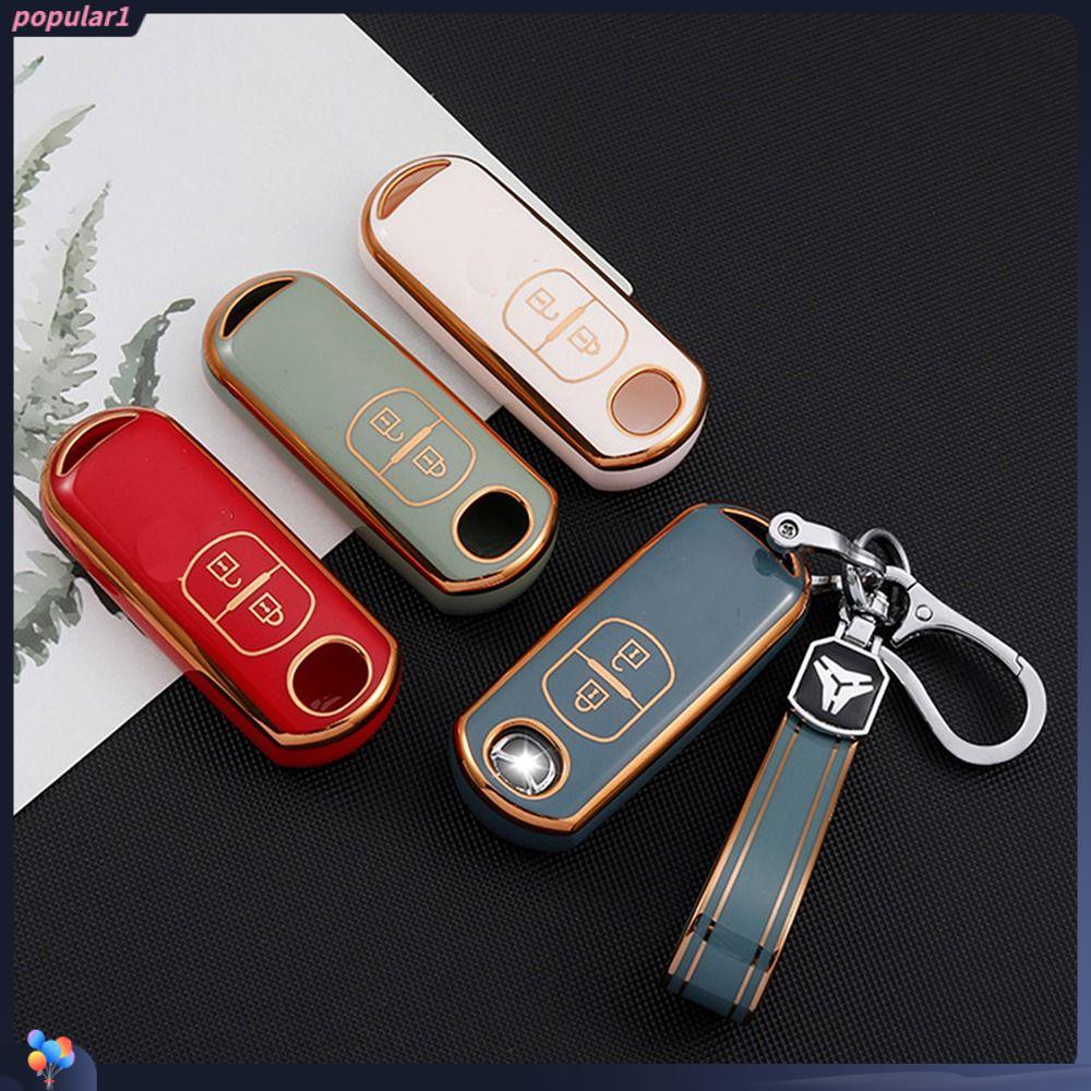 POPULAR MAZDA Remote Key Case Soft TPU Pelindung Kulit Key Fob Cover Untuk Mazda2 3 6