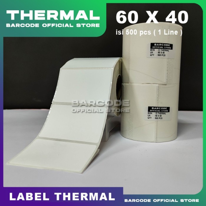 

Label Stiker Termal 60x40mm / 60 x 40 / 60x40 mm 1 Line (1 Slop) PST79