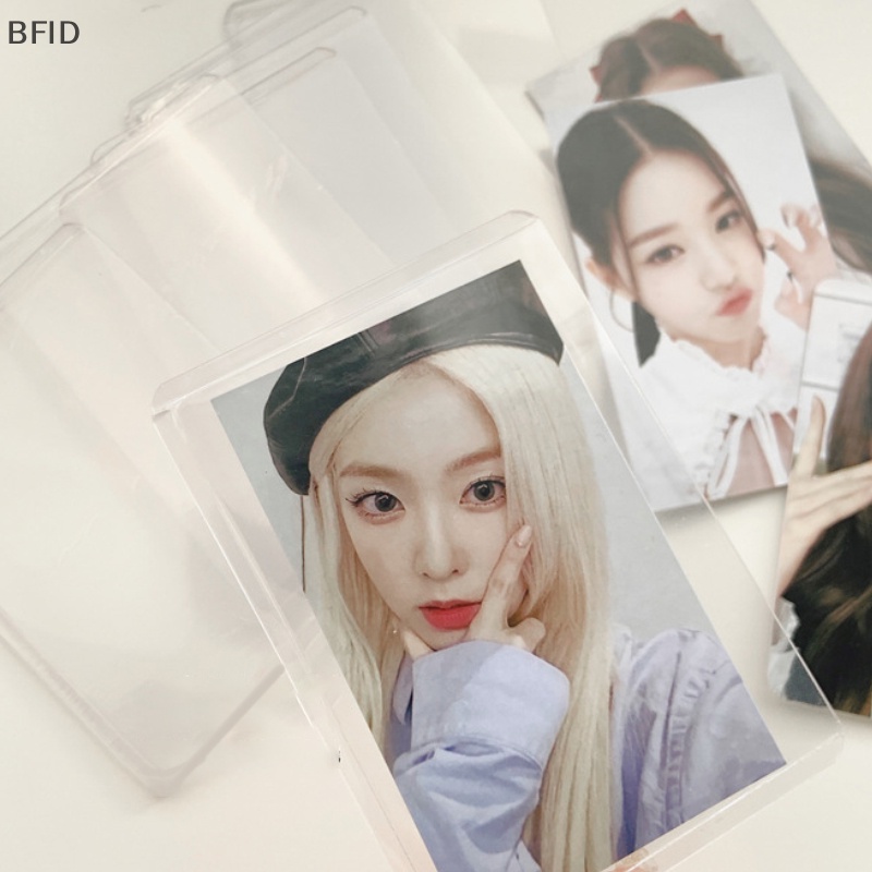 [BFID] 10pcs Lengan Photocard Idol Gaya Korea Bening Anti Gores Plastik Collect Holder Goo Card Set Transparan Tebal Cover [ID]