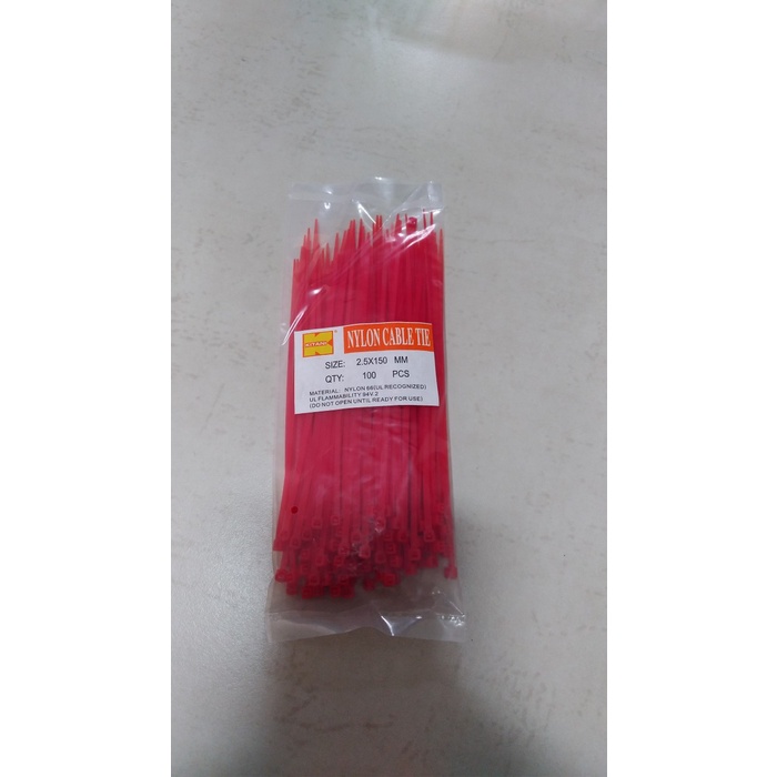 

Kabel Ties 15 Cm tebal 2.5 mm warna Merah merk Kitani - 7112224