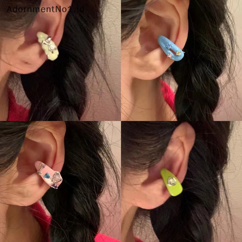 [AdornmentNo1] 1buah manset telinga untuk wanita baru populer Clip-on Earrings perhiasan anting palsu