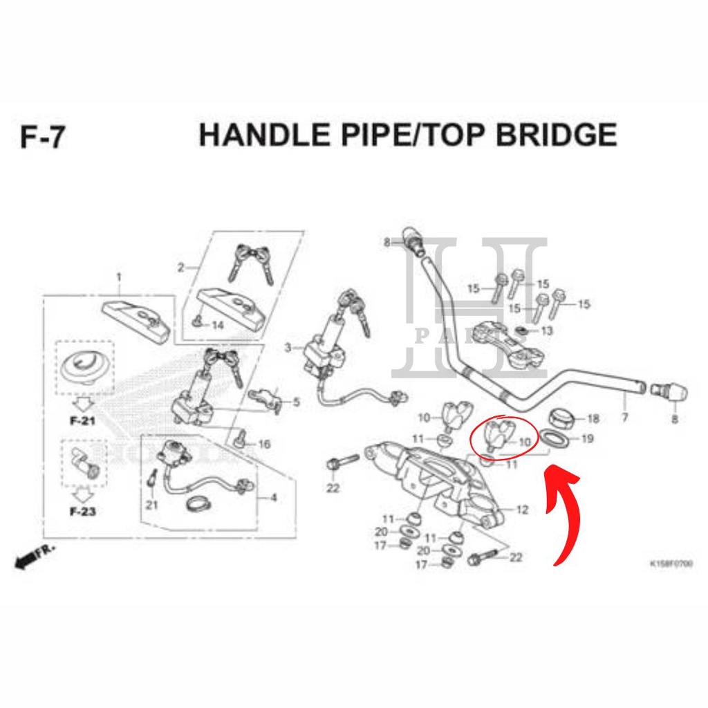 DUDUKAN STANG STIR BAWAH HOLDER HANDLE UNDER CB150R MEGAPRO MONOSHOK VERZA 53132-KSP-860 ASLI ORIGINAL AHM HGP HONDA