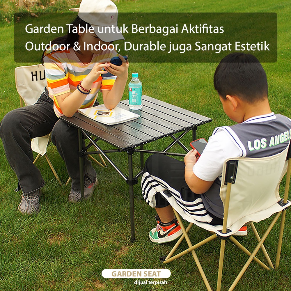 HUGO Meja Lipat Outdoor Meja Camping Portable Serbaguna Bahan Besi