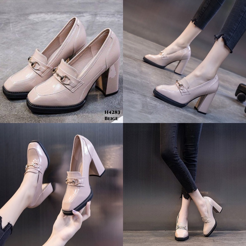 PRF Sepatu Heels Platform Mules Fashion Korea H4283