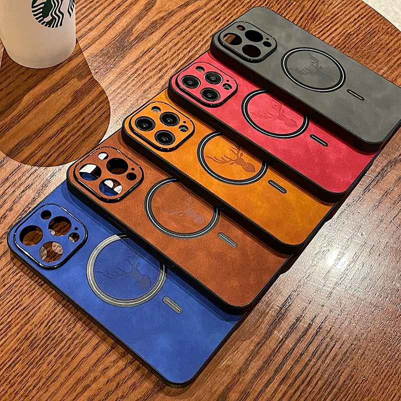 Fashion！5Colors Velour Leather Magnet Hard Case HP iP iPhone X XS XR 11 12 13 14 + Plus Pro Max FTD Casing