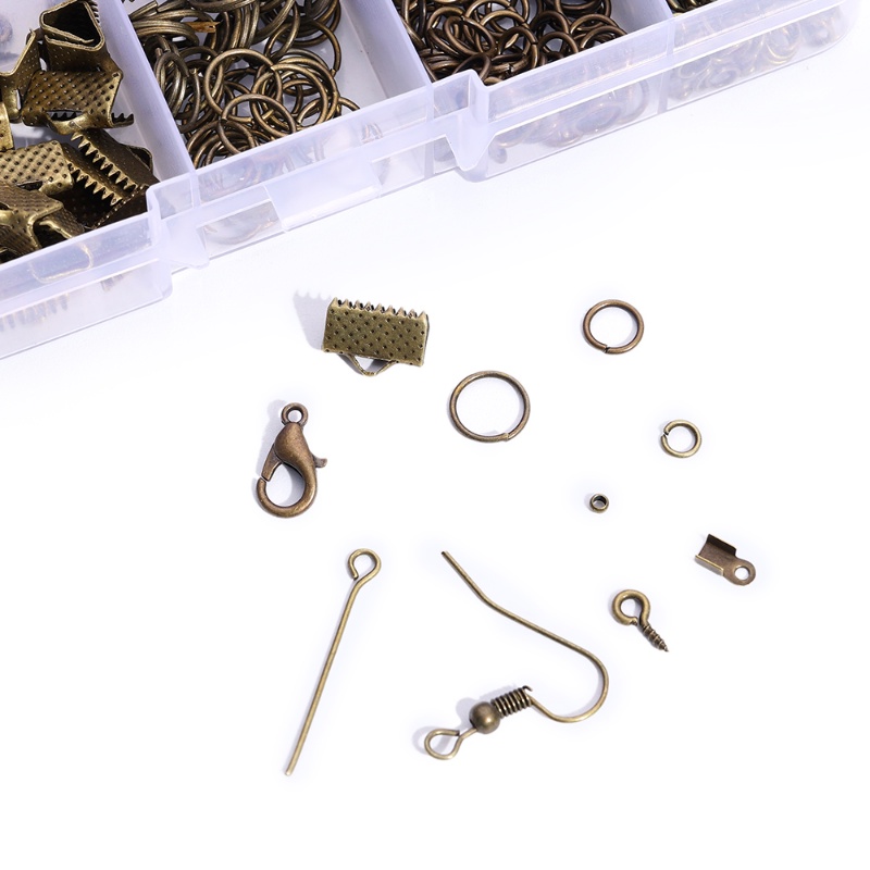 10kisi Paduan Aksesoris Temuan Perhiasan Set/ Anting-Anting Membuat Kit Lobster Clasp Open Jump Rings Repair Tools/ DIY Membuat Perhiasan Perlengkapan