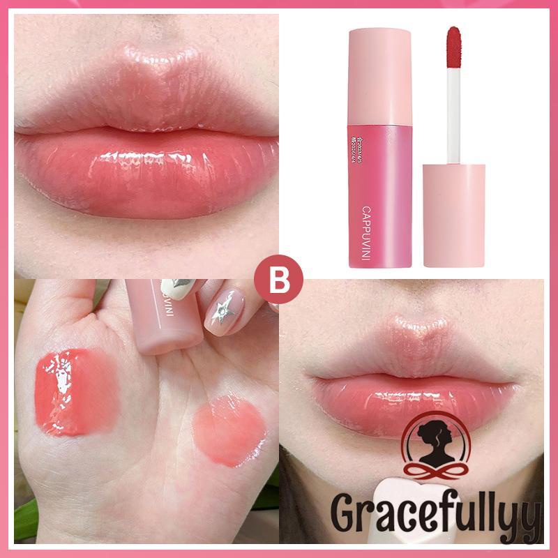 [Ready stock&amp;COD]Glasir Bibir Hati Merah Muda Pelembab Bibir Madu Teh Susu Wanita Warna Cermin Cermin Wajah Lipstik-GY