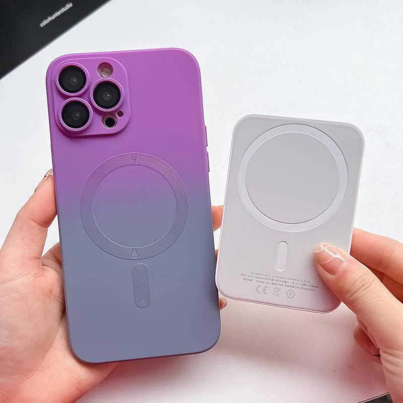 IPHONE Gradient Soft Silicone Untuk Magsafe Magnetic Wireless Charging Case Untuk iPhone13 12 11 Pro MAX Matte Shockproof Cover - Casing Ponsel Untuk iPhone13 iPhone12 iPhone11