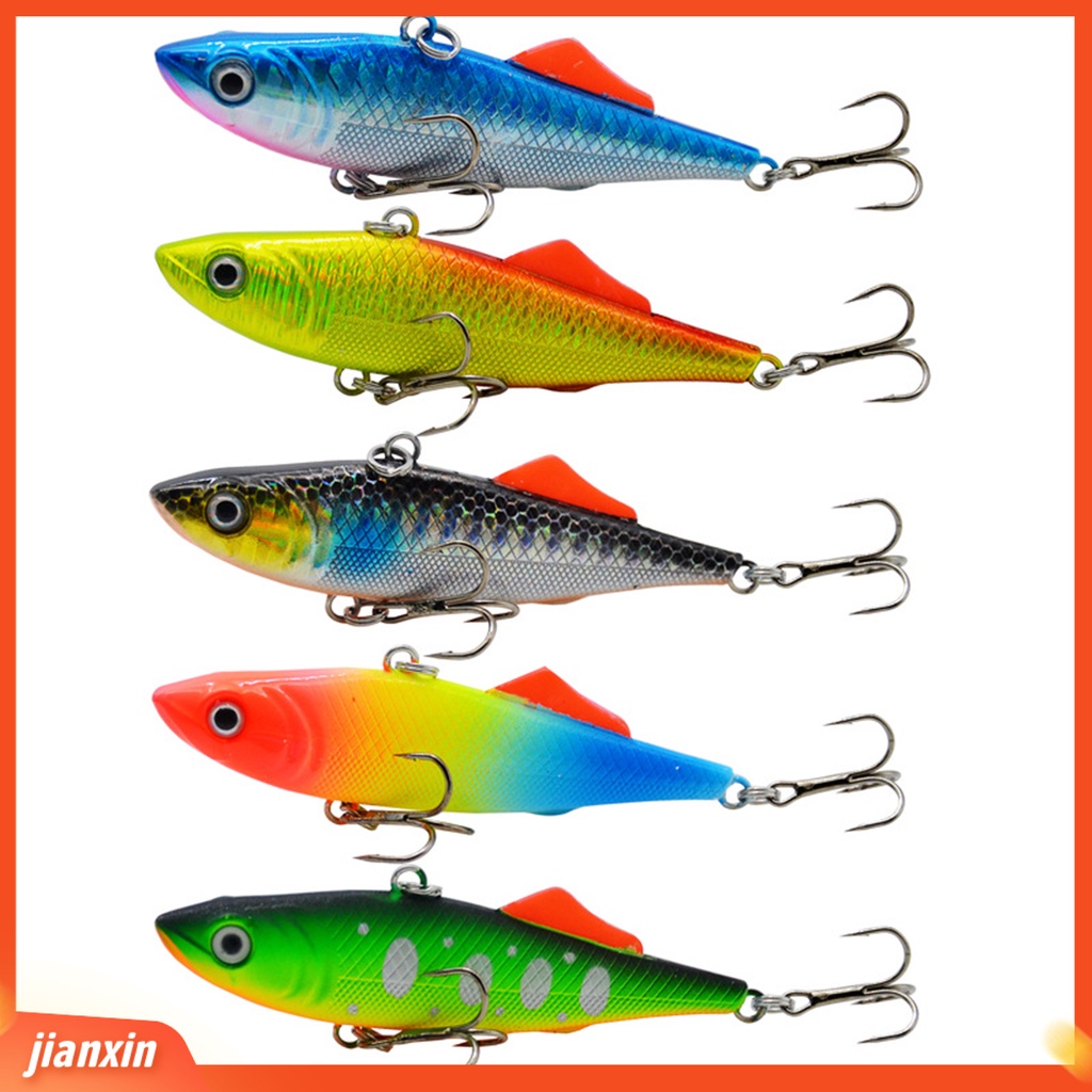 (In Stock) 6.5cm /15g Umpan Keras Plastik Realistis Kuat Bicyclic Rings Tenggelam VIB Umpan Memancing Aksesori