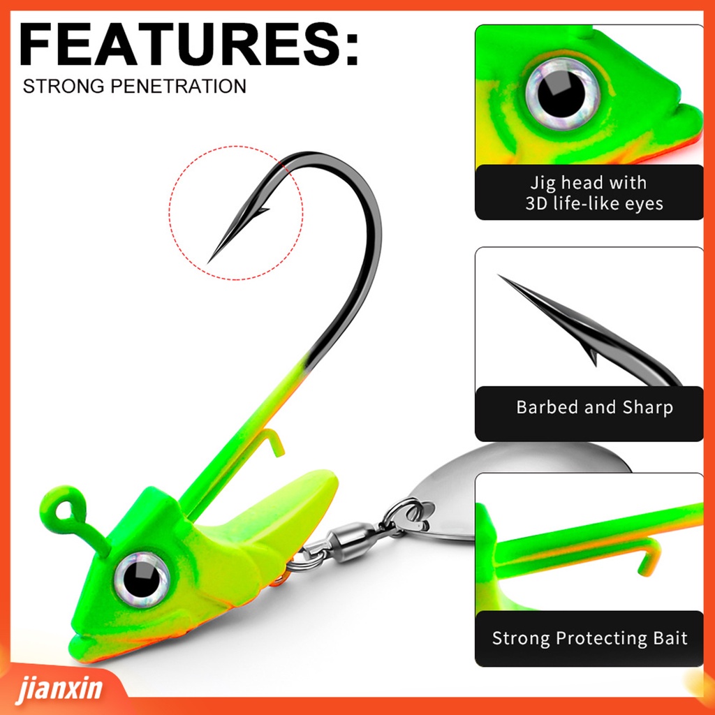 (In Stock) Kail Pancing Bob-Berat Anti Gores Tajam 15g Bentuk Kepala Ikan Memancing Berduri Lure Hook Untuk Pecinta Memancing