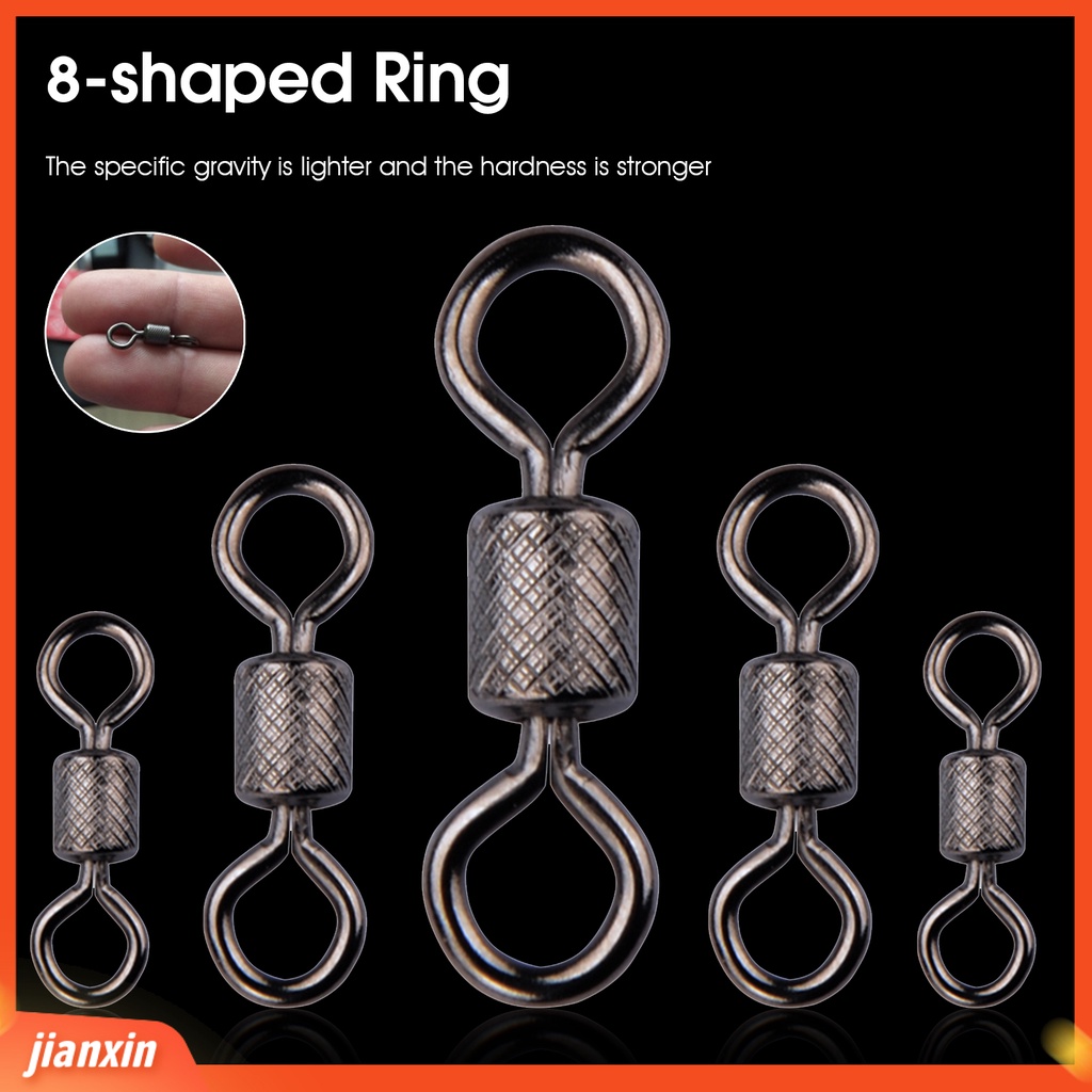 (In Stock) 50Pcs Barel Pancing Praktis Bantalan Aksesoris Tahan Korosi Kekerasan Tinggi Rolling Swivel Ring Untuk Outdoor