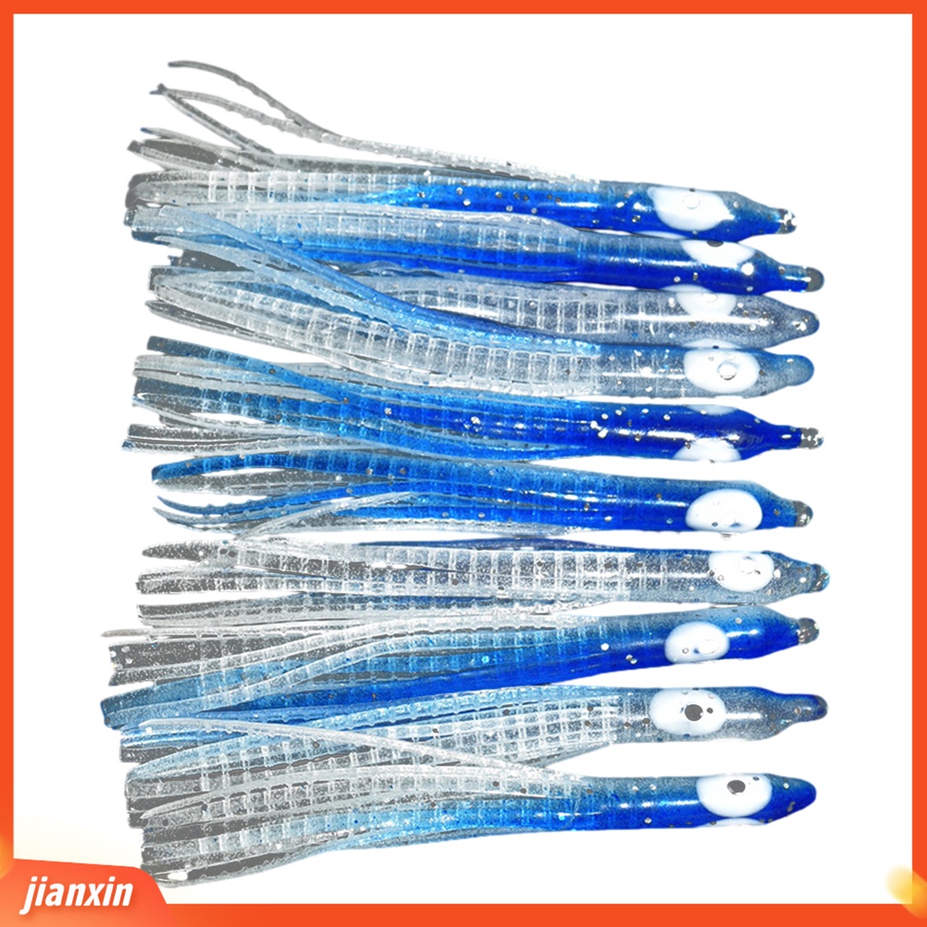 (In Stock) 10 Pcs 7 cm Umpan Pancing Realistis Fisheye Luminous Simulasi Menggoda Angling Lembut Jarum Karet Bercahaya Gurita Umpan Memancing Luar Ruangan