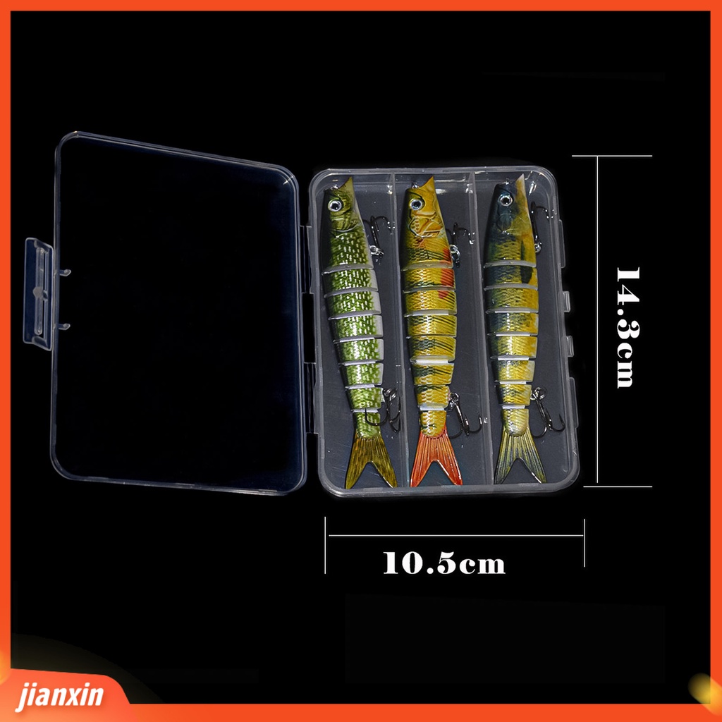 (In Stock) 3Pcs Umpan Pancing Multi Jointed Menarik Plastik Bionic Mud Fish Swimbaits Untuk Memancing Laut