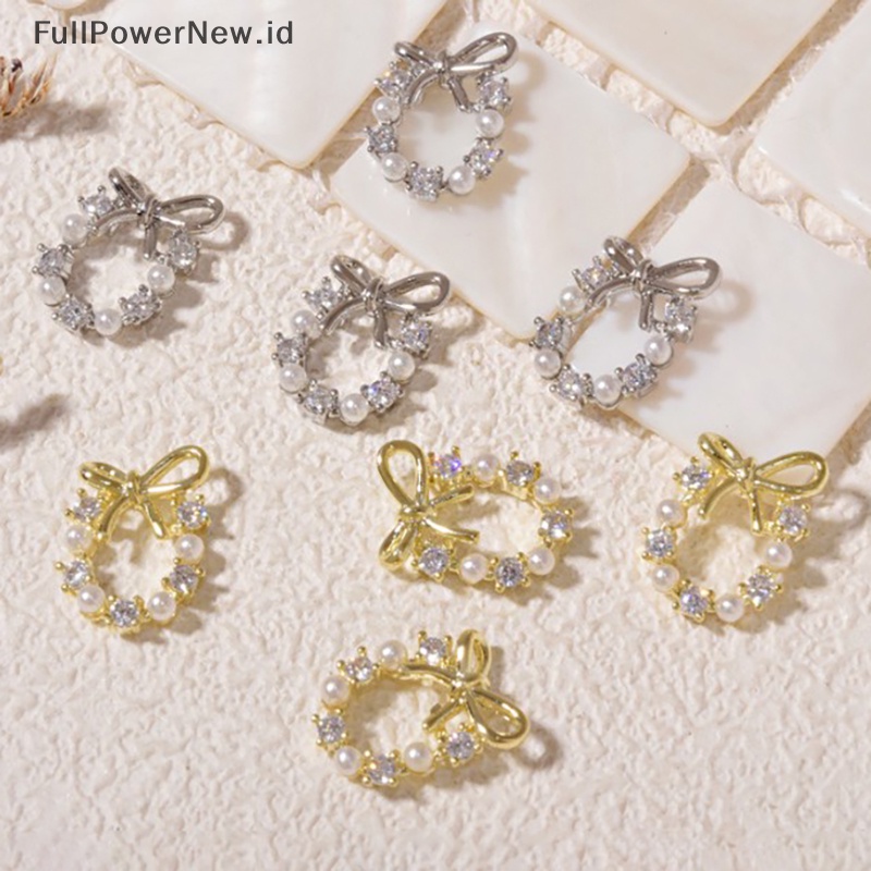 Power 3D Berlian Imitasi Kristal Nail Art Garland Mutiara Menjuntai Ch Natal Dekorasi Kuku ID