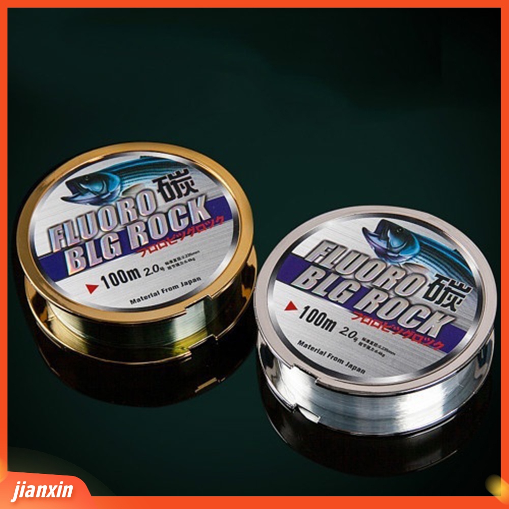 (In Stock) 100M Tali Pancing 0.104 - 0.552MM Fluorocarbon Alat Pancing Ikan Super Kuat