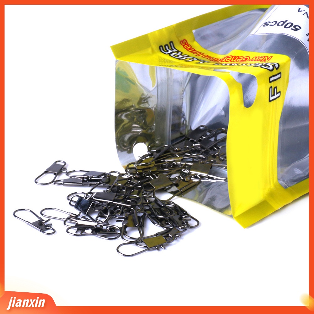 (In Stock) 50pcs Fast-Lock Rolling Swivel Snap Bearing Konektor Pancing Clasp Tackles