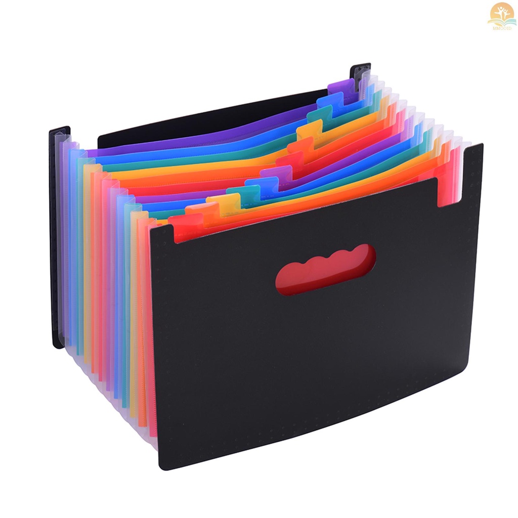 In Stock 12saku File Folder Organizer Expanding File Folder Akordeon Warna Pelangi Ukuran A4 Dengan Panduan File Dan Tag Kertas Untuk Bisnis/ Belajar/ Rumah