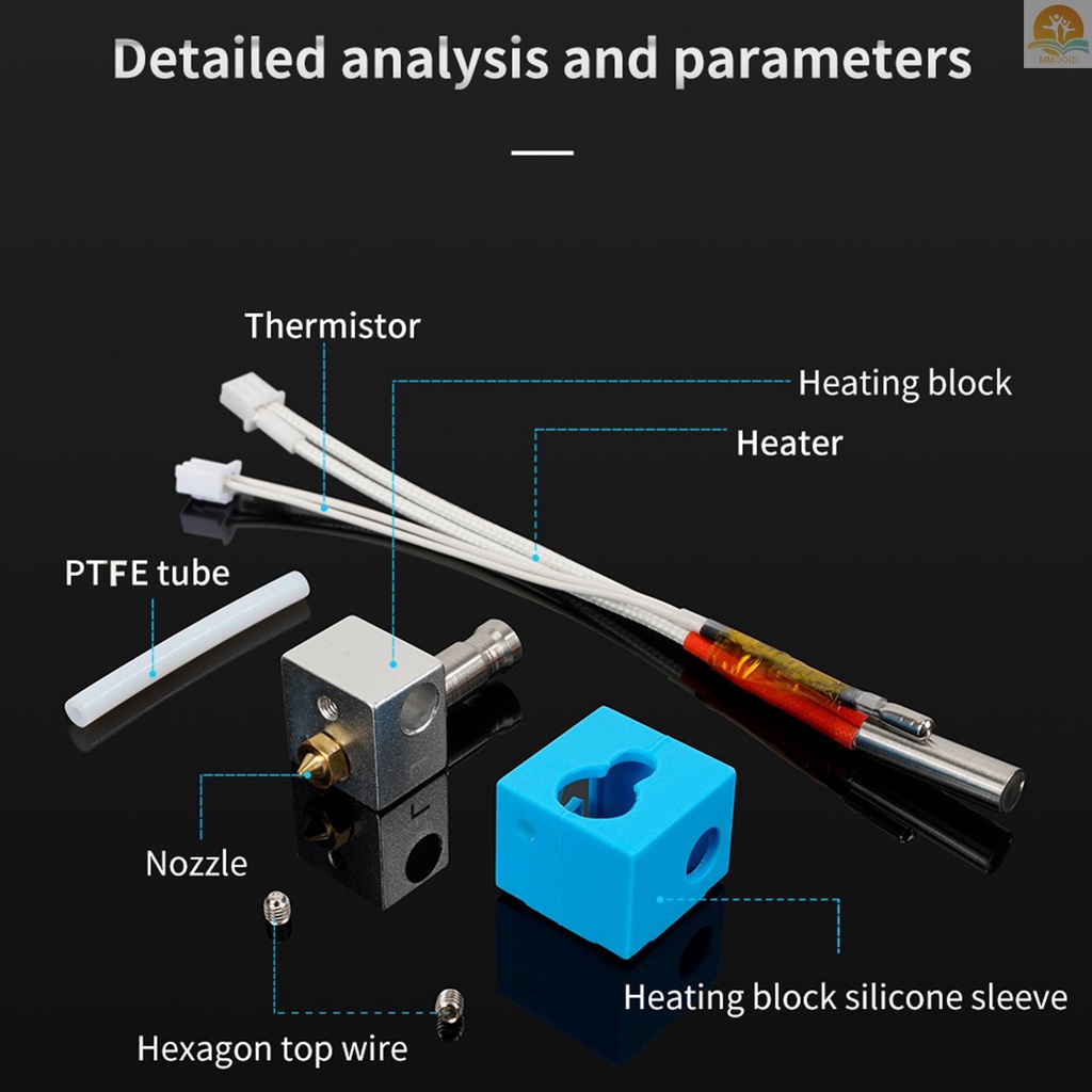 In Stock Termurah!! Hotend 24V40W Untuk Pengganti Printer 3D Kompatibel Dengan Anyckubikcubic Printer 3D Dengan Nozzle Kuningan Dan Kepala Blok Panas Aluminium Extruder Nozzle 0.4mm Cocok Untuk