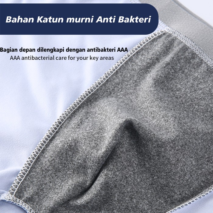 Celana Dalam Boxer Pria Anti Bakteri Solid Colour Premium Underwear