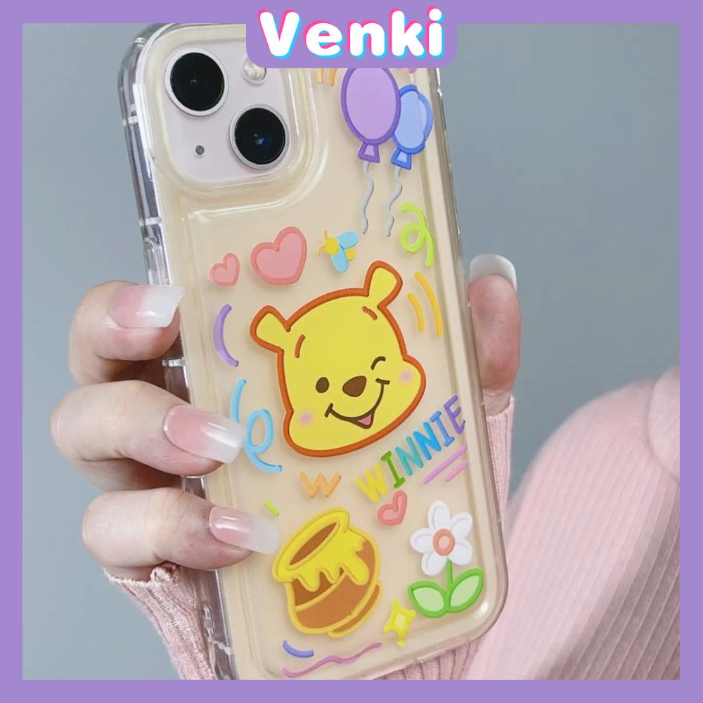 VENKI - Untuk iPhone 11 Case Bening Lembut TPU Bingkai Foto Airbag Phone Case Tahan Guncangan Perlindungan Kamera Karakter Kartun Kompatibel dengan iPhone 14 13 Pro Max iPhone 12 Pro Max 7 8