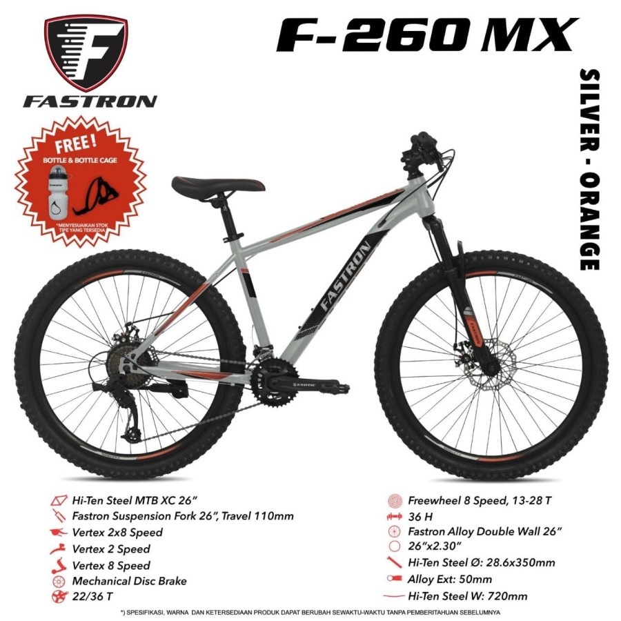 Sepeda gunung 24 inc fastron 16 speed rem cakram discbrake velg alloy SNI NEW
