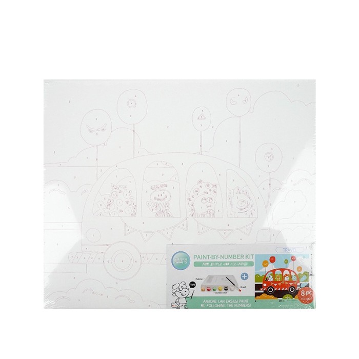 

DELA SALE Set Lukis Canvas DIY Berbagai Tema Langer·Canvas Painting Kit - Monster bus
