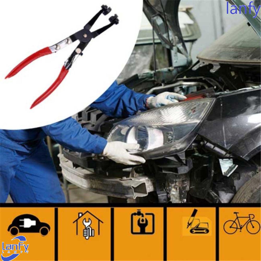 LANFY Tang Penjepit Selang Bahan Bakar Penyejuk Meningkatkan Kekuatan Penghilang Penjepit Pencabut Alat Perbaikan Kendaraan Klip Penjepit Bbm Coolant Clip Flat Band Ring Clamp Plier