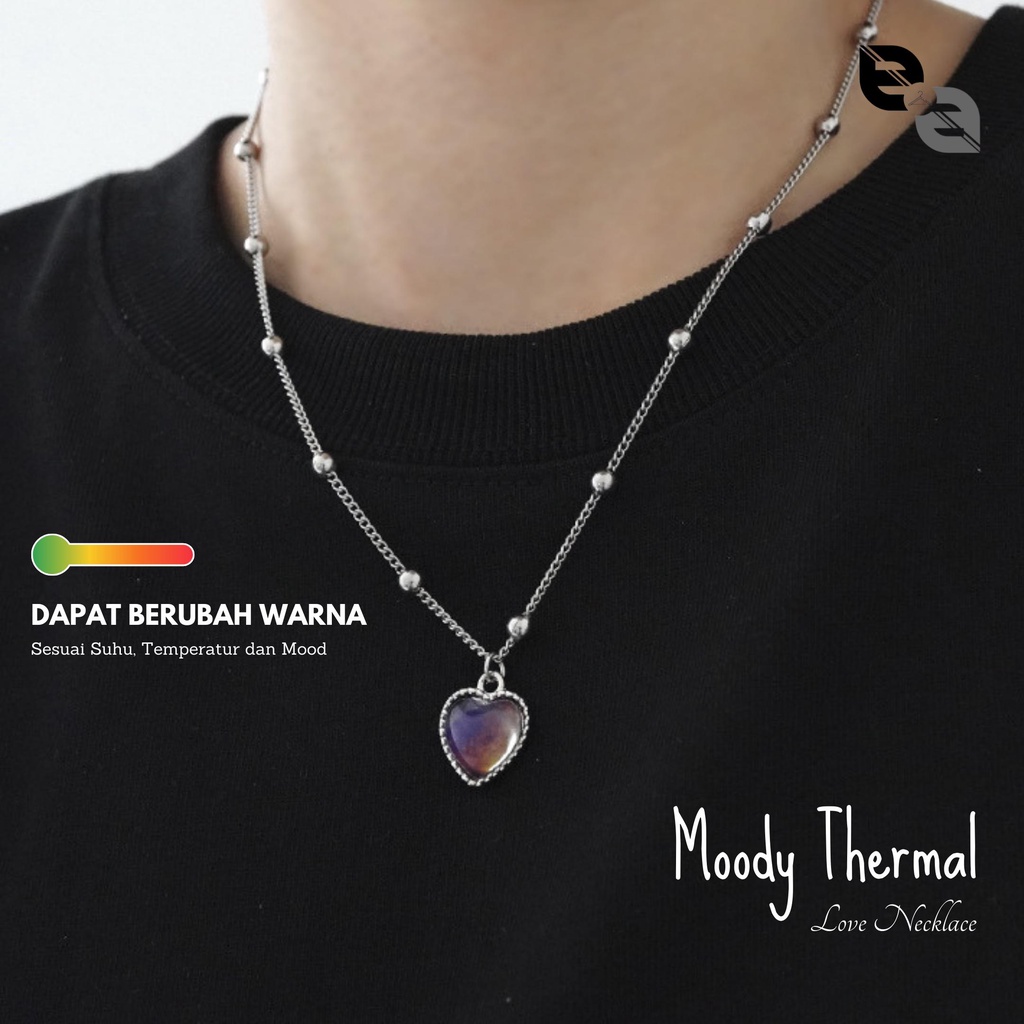 Kalung Moody Thermal Bisa Berubah Warna Sesuai Suhu Temperatur Mood Kalung Love Wanita Pria