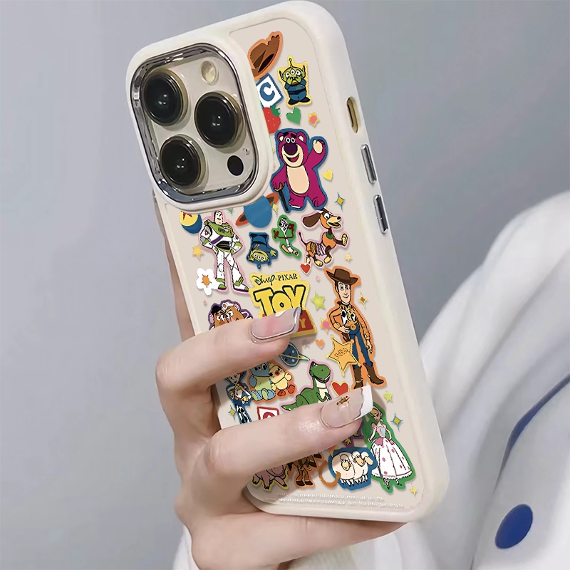 IPHONE Casing Ponsel Lucu Kompatibel Untuk Iphone14 13 12 11 Pro Max XS X Xr8 +7Plus Casing Lembut Tombol Silikon Logam Shockproof Cover Cell Precticer