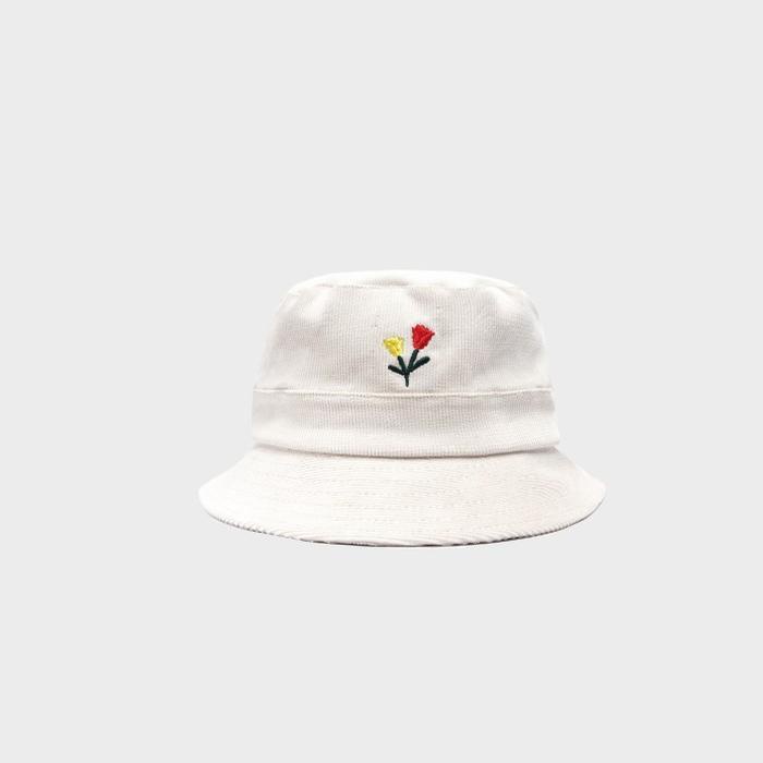 ROSE BUCKET HAT CREAM CORDUROY Topi Pria/Wanita