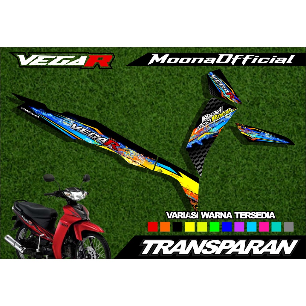 0419 STRIPING LIST VARIASI Vega R / Fiz R TRANSPARAN - STICKER VARIASI MOTOR Vega TERBARU - STIKER L