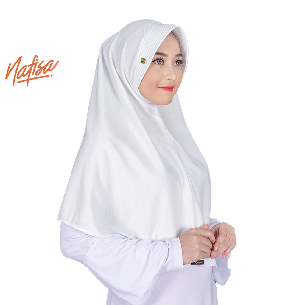 PROMO !!! Jilbab Instan Nafisa Asha Size L | Hijab Instan Pad Antem | Hijab Instan Bergo Kaos | Khimar Simple