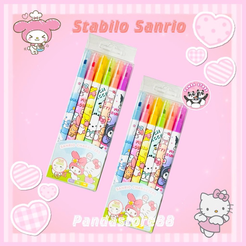 

Highligther Stabilo Set Sanrio 2in1 bisa dihapus premium quality