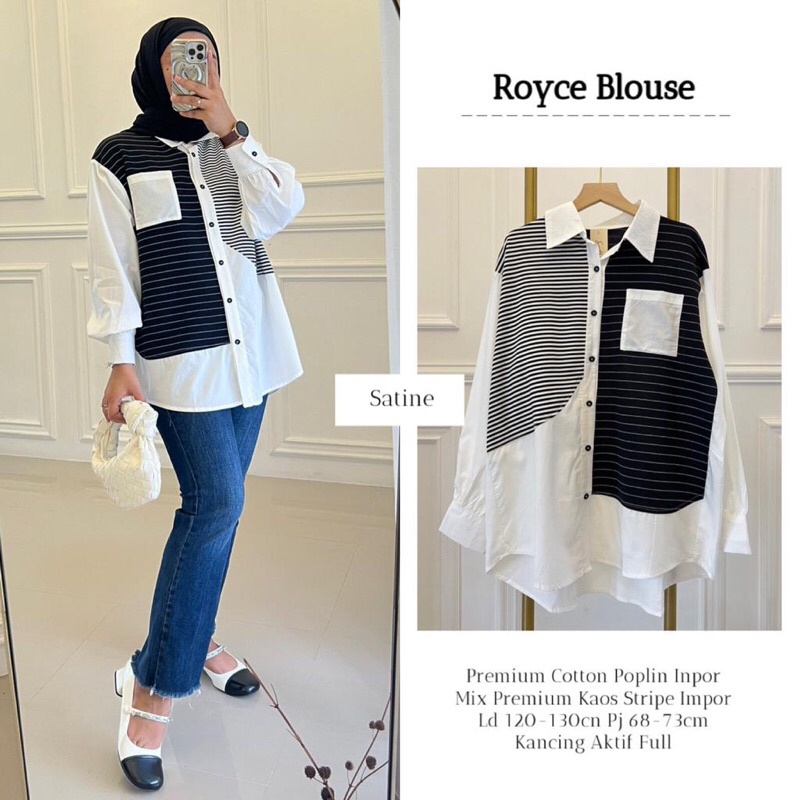 ROYCE BLOUSE ORI SATINE | Premium Cotton Poplin Impor mix Premium Kaos Impor Premium