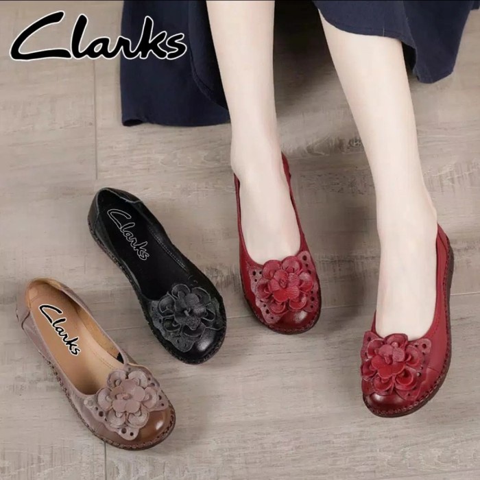 Clarks Bunga/Sepatu Clarks wanita - 36, Hitam